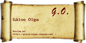 Gálos Olga névjegykártya